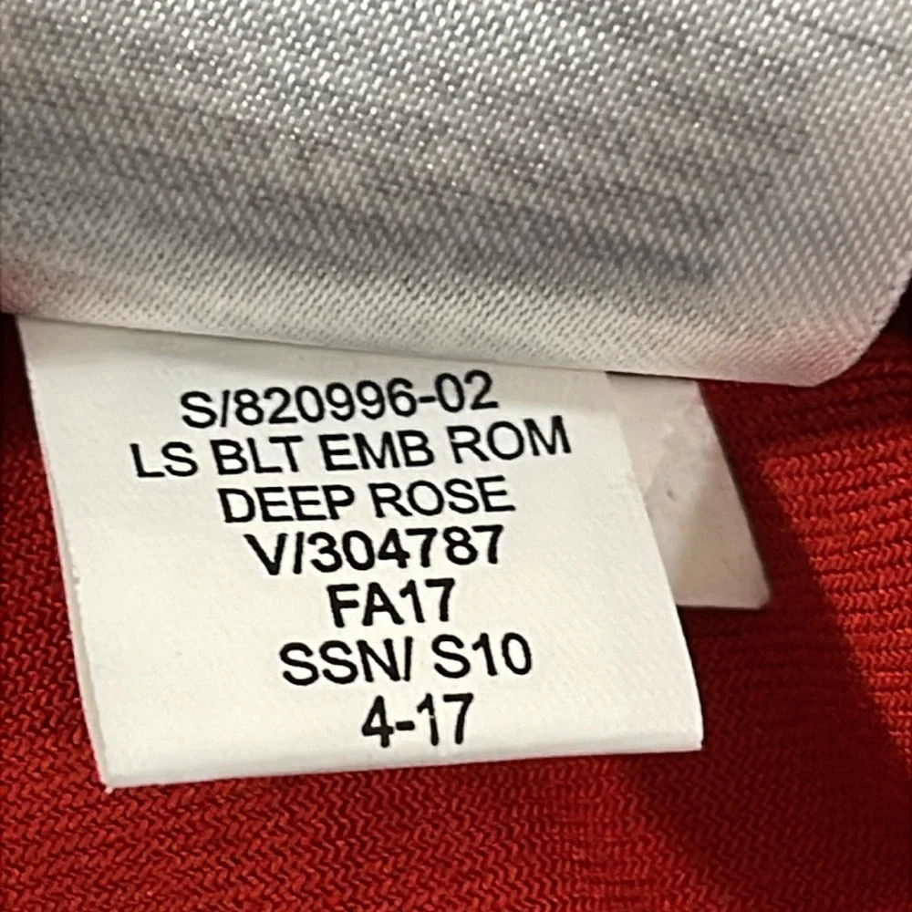 OLD NAVY Black Long Sleeve Embroidered V-neck Romper With Pockets Deep Rose XL - Picture 9 of 9